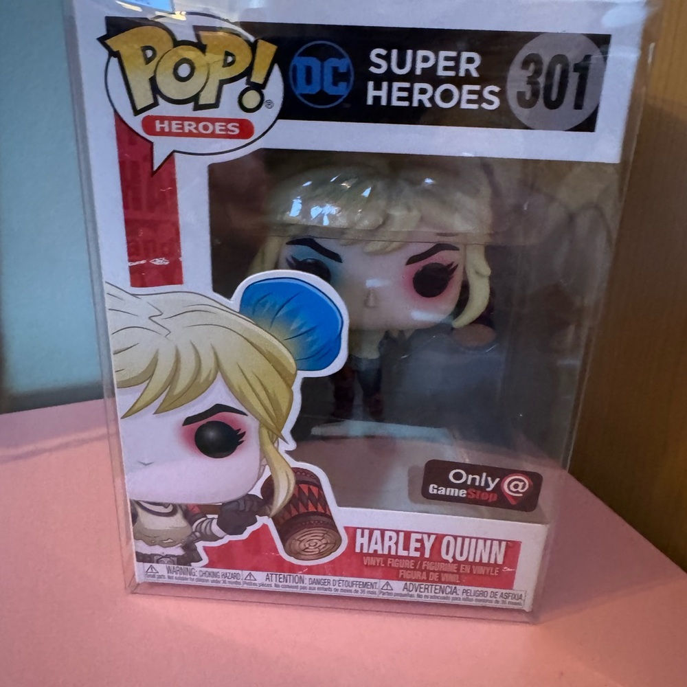 Funko Pop Harley Quinn with Blue and Red Accents